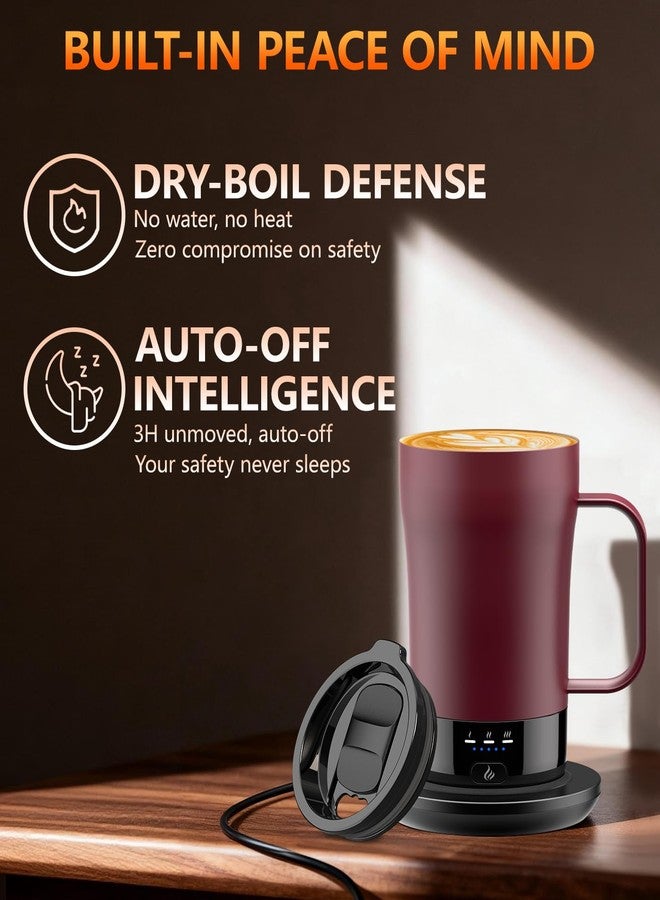 PUSEE Self-Heating Coffee Mug, 14oz Heated Coffee Mug - Rechargeable Temperature Control Coffee Mug Keep Coffee Hot, Smart Mug Great Gift for Coffee Lovers & Slow Sippers - Image 5