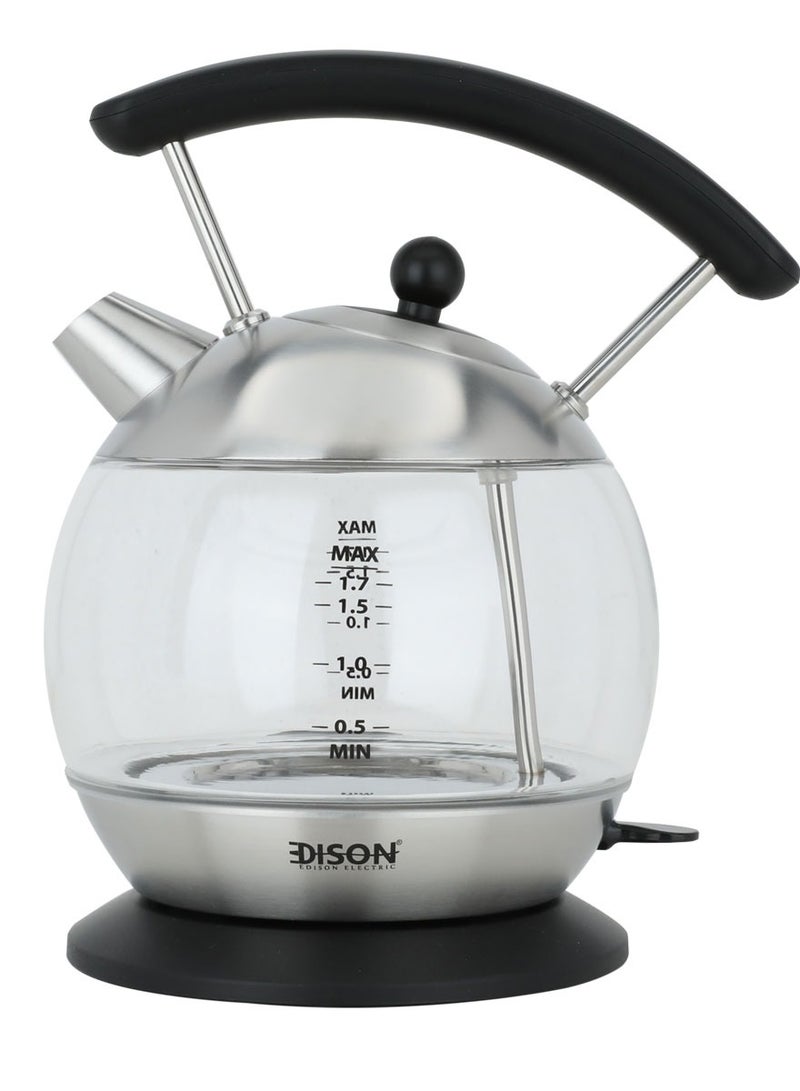 EDISON Glass Kettle With Black Hand 1.7 Liter 2200W - Image 2