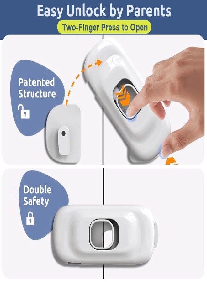 Tonity قفل أدراج للأطفال من تونيتي مكون من 6 قطع، قفل أمان للأطفال، أقفال خزائن، ظهر لاصق قوي، قفل أمان للأطفال، قفل أمان للأطفال للخزائن، قفل حماية لأبواب الأطفال للخزائن والأدراج. - Image 5