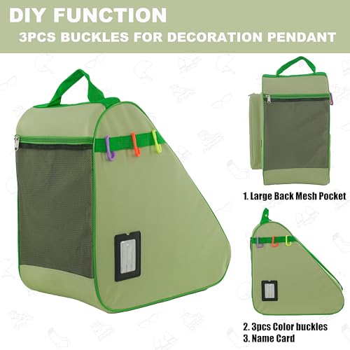 HEXIFUL Skate Bag to Carry Ice Skates, Inline Skates, Roller Skates and Quad Skates for Both Kids and Adults (Grass/Green 014), HXFSKB000 - Image 5