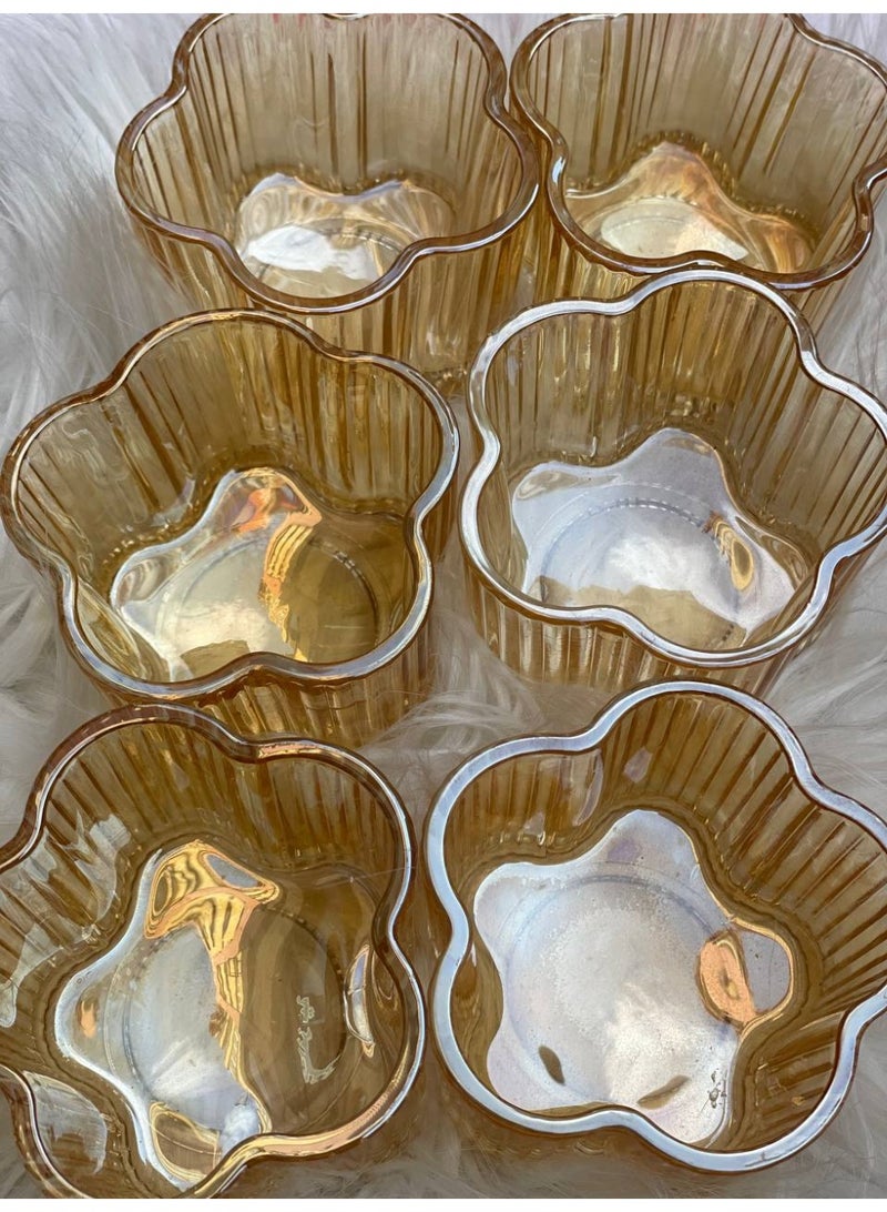 Set of 6 ribbed bowls