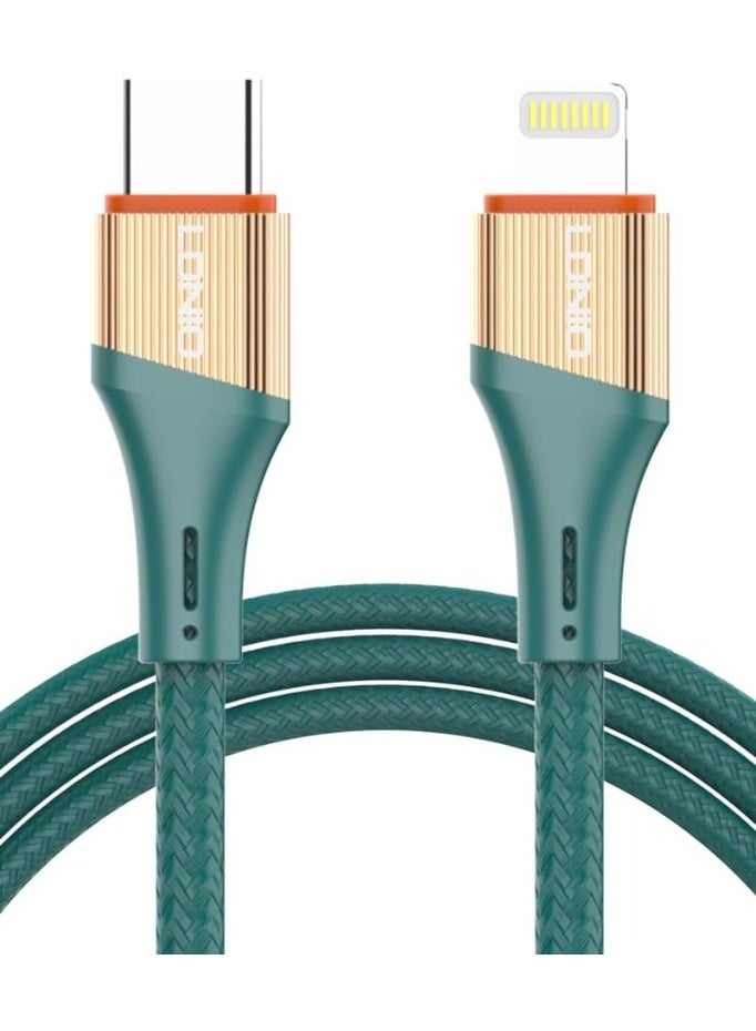 لدنيو كابل LDNIO بطول 2 متر USB-C TO Lightning 30W كابل شحن سريع، يدعم تقنية PD للشحن السريع، لأجهزة iPhone 8 والطرازات الأحدث - اخضر - Image 1