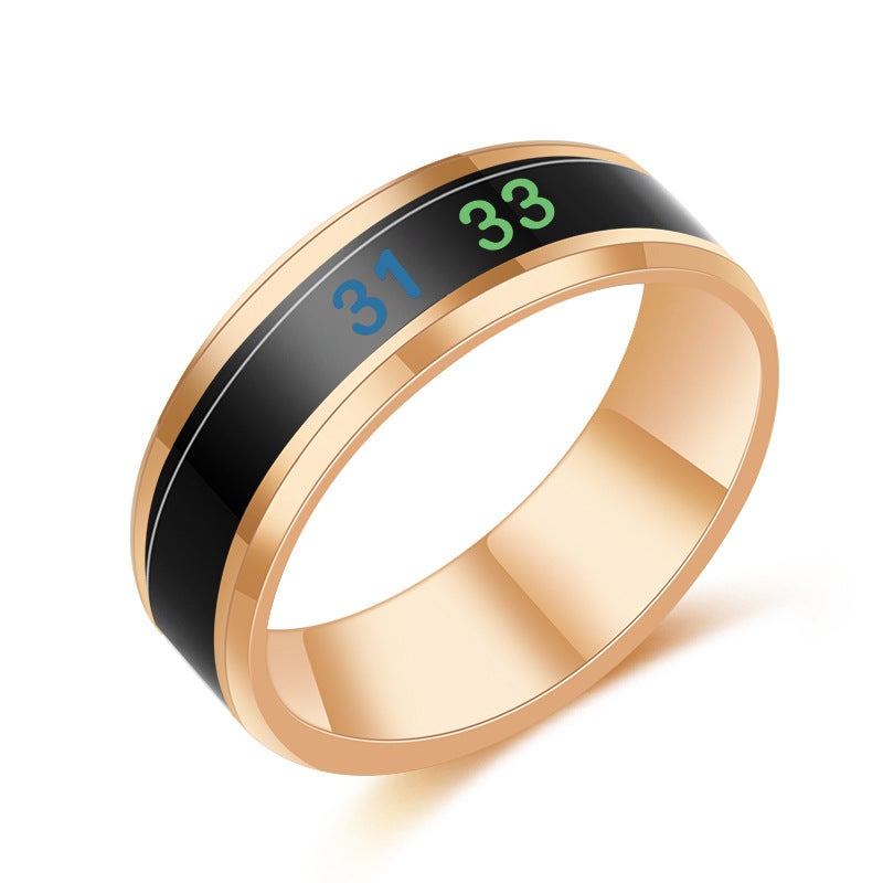Stainless Steel Temperature Ring - Smart Thermometer with Color-Changing Titanium Alloy Design - Image 2