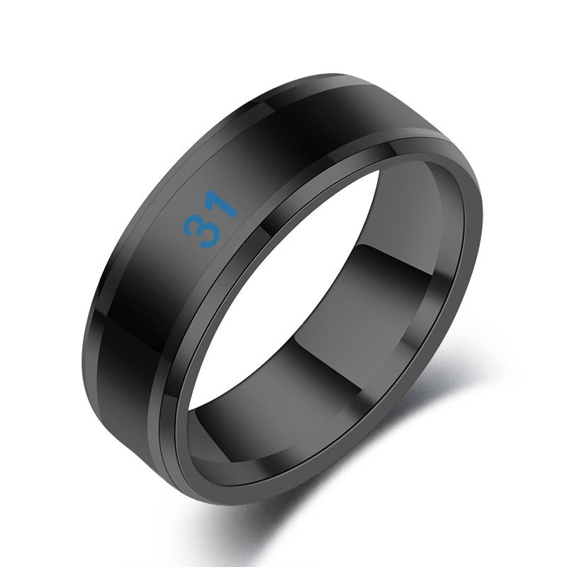 Stainless Steel Temperature Ring - Smart Thermometer with Color-Changing Titanium Alloy Design - Image 3