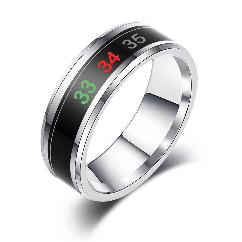Stainless Steel Temperature Ring - Smart Thermometer with Color-Changing Titanium Alloy Design - Image 5