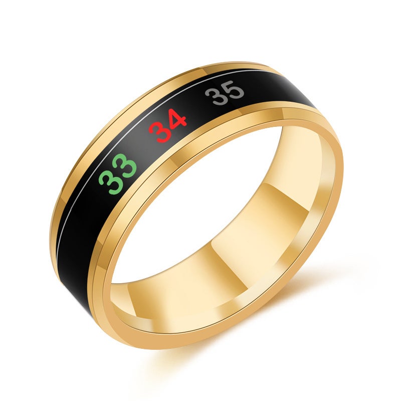 Stainless Steel Temperature Ring - Smart Thermometer with Color-Changing Titanium Alloy Design - Image 1