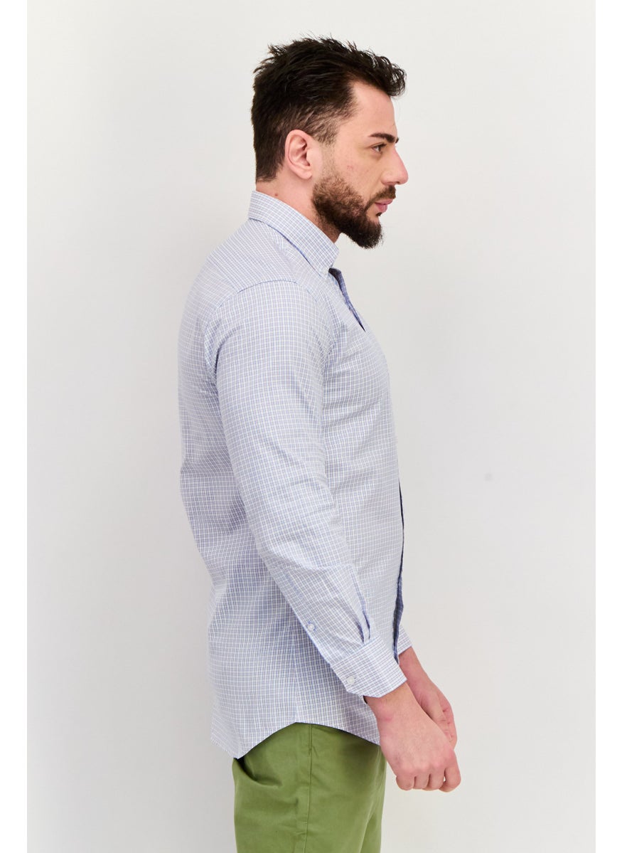 Tailorbyrd Men Regular Fit  Checkered Long Sleeves Casual Shirt, White Combo  - Image 2