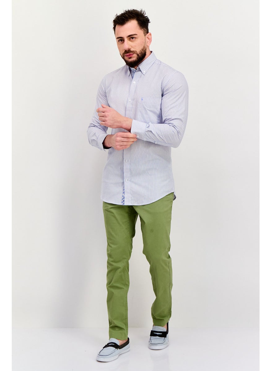 Tailorbyrd Men Regular Fit  Checkered Long Sleeves Casual Shirt, White Combo  - Image 3