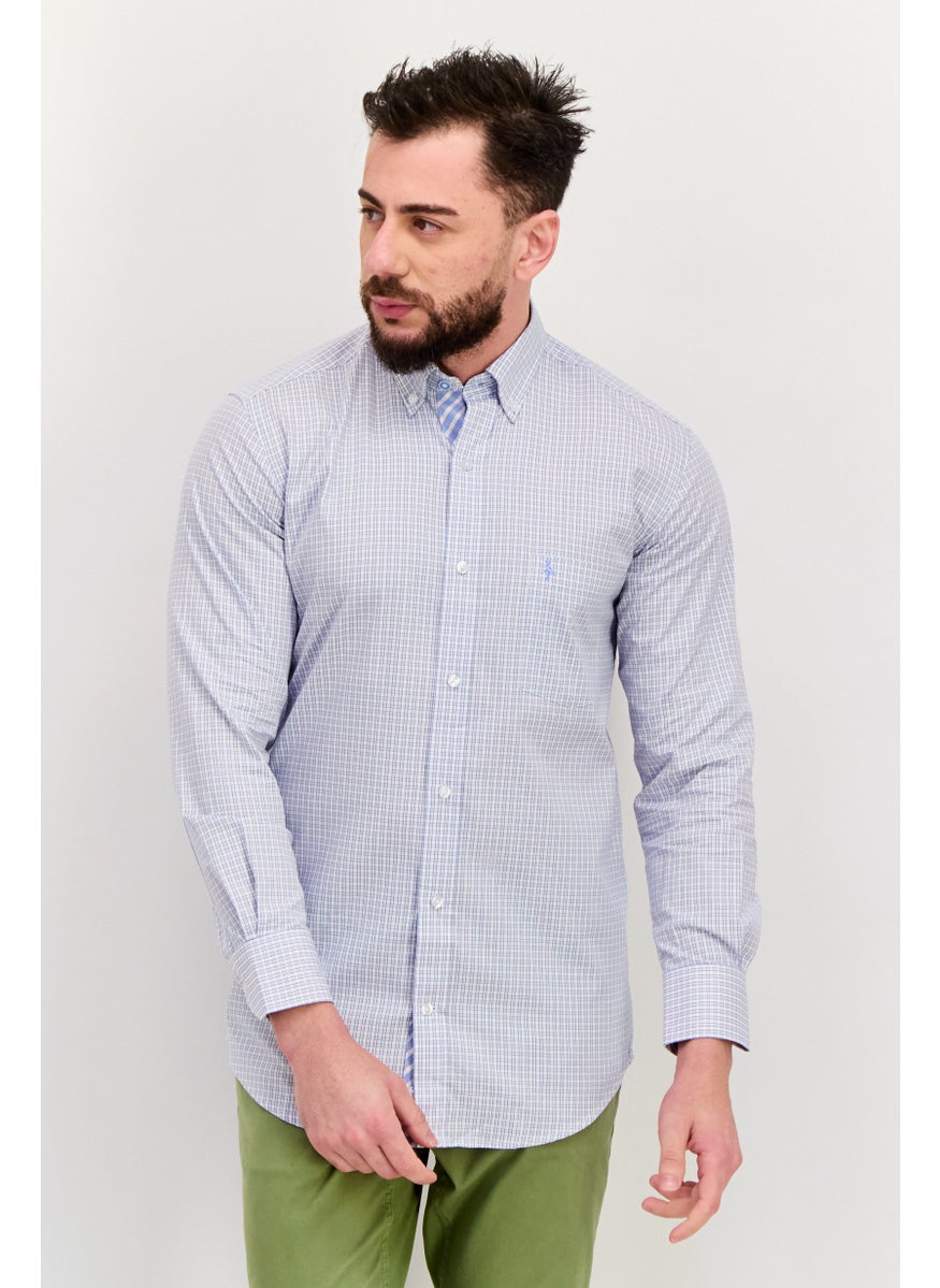 Tailorbyrd Men Regular Fit  Checkered Long Sleeves Casual Shirt, White Combo  - Image 1