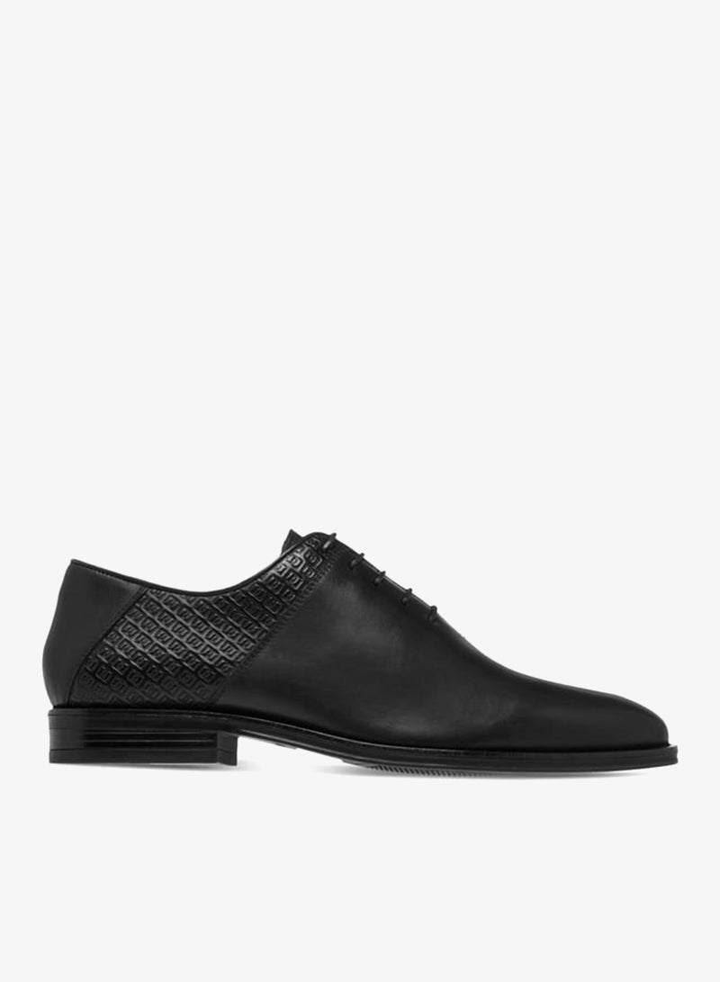 DUCHINI Mens Monogram Textured Lace-Up Oxford Shoes - Image 1