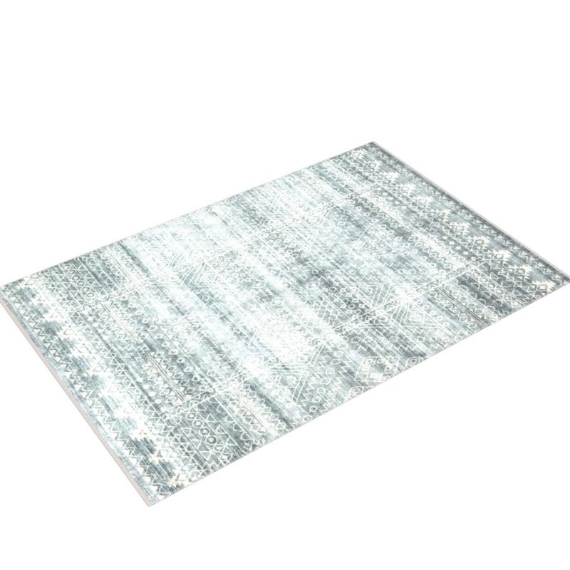 Bloom Rugs سجادة Bloom Rugs Caria قابلة للغسل وغير قابلة للانزلاق مقاس 5 × 7 - سجادة منطقة هندسية باللون الأزرق المخضر/العاجي لغرفة المعيشة وغرفة النوم وغرفة الطعام والمطبخ - الحجم الدقيق: 5 × 7 بوصة - Image 4