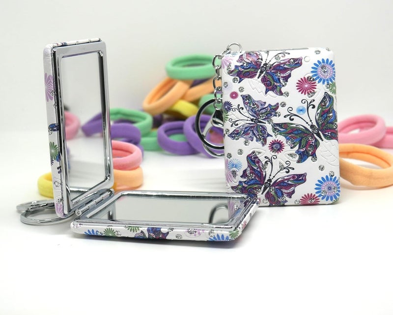 HAV CREATION HAV CREATION Compact Mirror for Women Men Rectangle DoubleSided Travel Makeup Mirror Pocket Mirror for Purse Keychain Handbag Tabletop Use 2Sided Cosmetic Mirror for Beauty  - Image 2