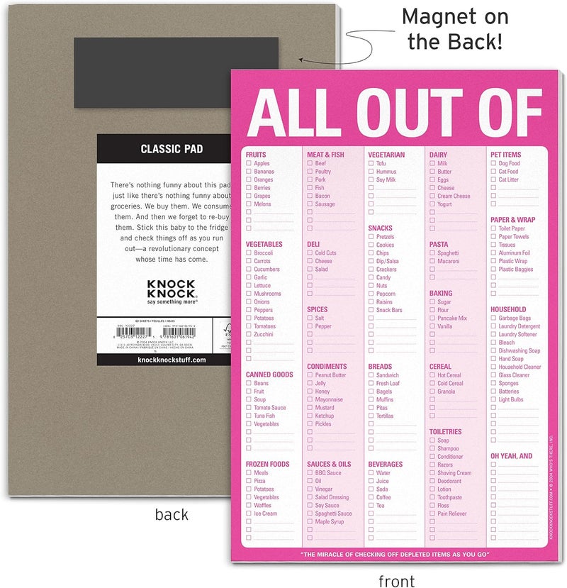 Knock Knock All Out Of Pad with Magnet (Pink) - Image 2