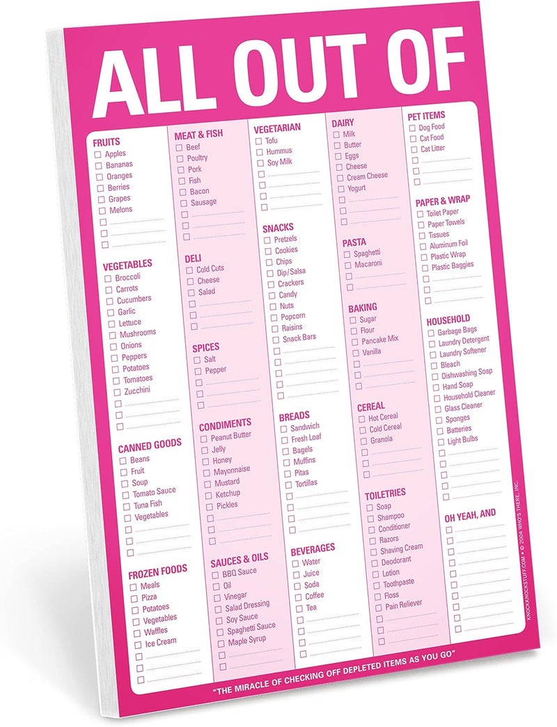 Knock Knock All Out Of Pad with Magnet (Pink) - Image 1