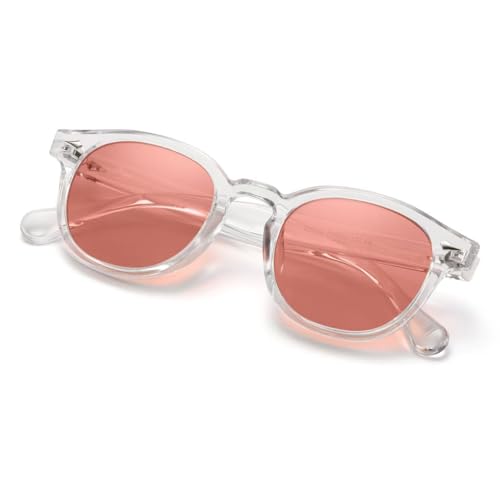 ZUVGEES Fluorescent-41 Pink Tinted Migraine Glasses Light Sensitivity Eyeglasses Indoor/Outdoor Photophobia Eyewear(Clear,000) - Image 1