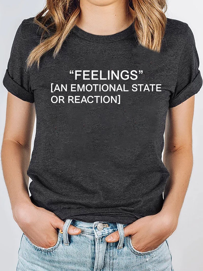 Foreign trade Independent Station Women's top Round Neck Slogan Printed Short-sleeved t-shirt - Image 1