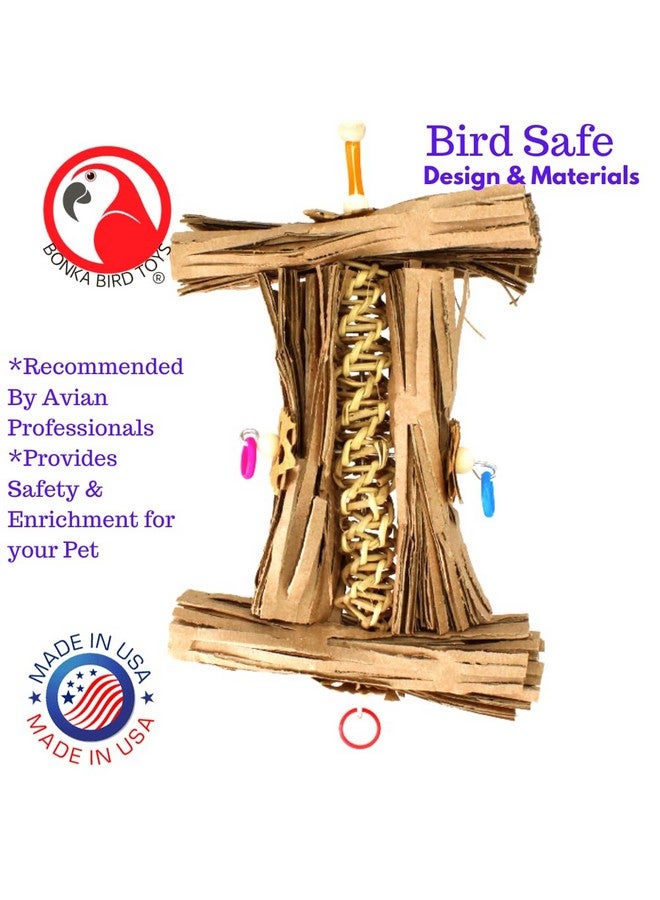 Bonka Bird Toys 1547 Natural Helix Bonka Bird Toys Cardboard Shredder Vine Parrot Parrotlet Conure Cockatiel Beak - Image 2