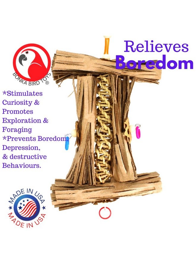 Bonka Bird Toys 1547 Natural Helix Bonka Bird Toys Cardboard Shredder Vine Parrot Parrotlet Conure Cockatiel Beak - Image 4