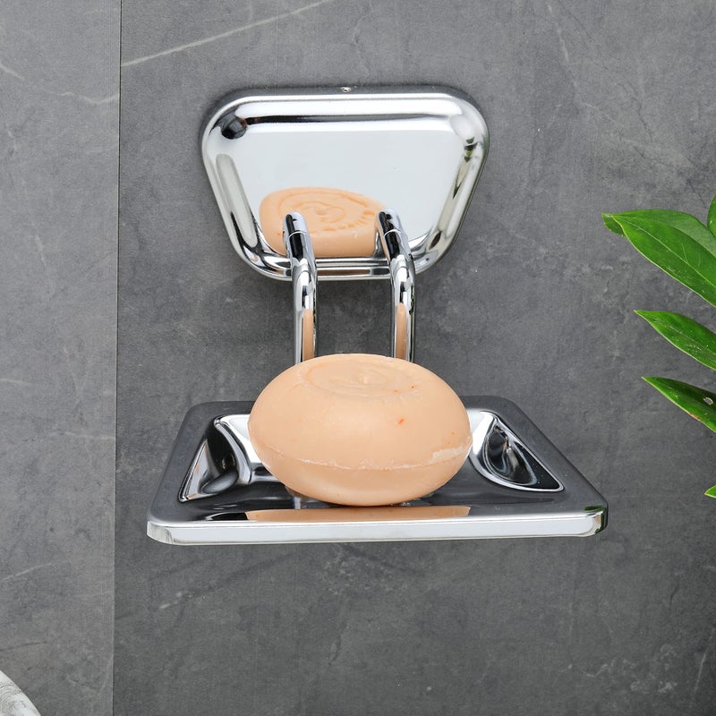 FORTUNE Bathroom Accessories Soap Dish Stainless Steel 304 Soap Case | Soap Holder | Soap Stand for Bathroom, Kitchen Sink Wall Mounted | Chrome Finish (Pack of 1) - Image 4