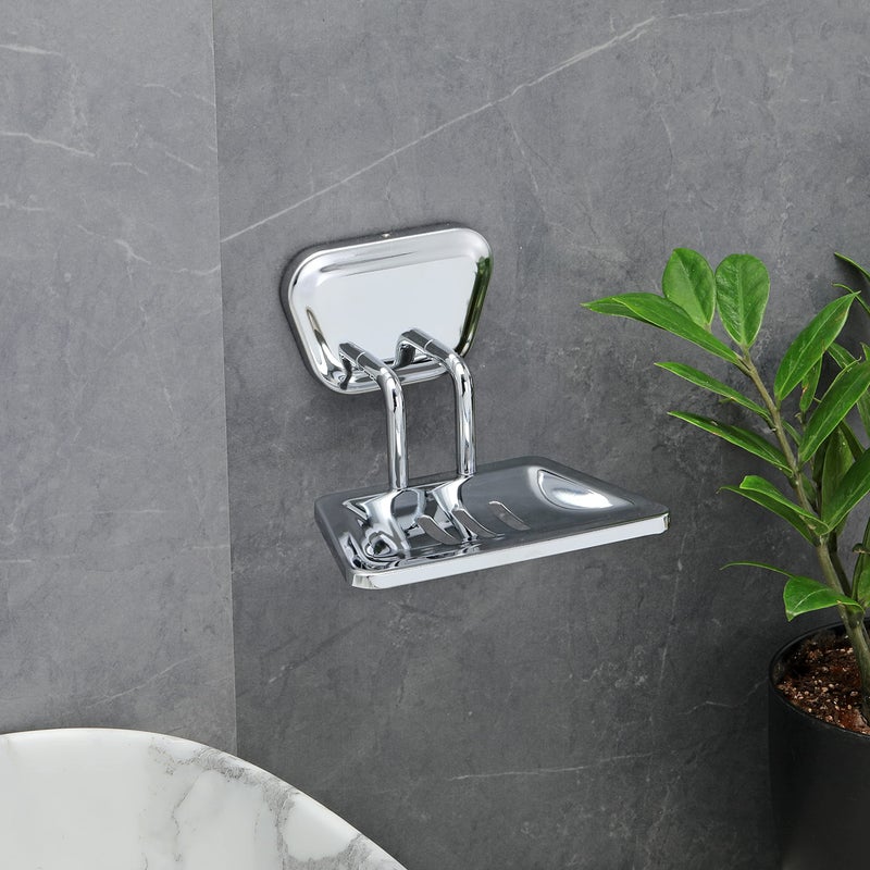 FORTUNE Bathroom Accessories Soap Dish Stainless Steel 304 Soap Case | Soap Holder | Soap Stand for Bathroom, Kitchen Sink Wall Mounted | Chrome Finish (Pack of 1) - Image 3