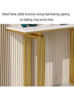 fashionhome Modern Light Luxury Console Table Narrow Hallway Table Marble Look Tabletop Side Table with Metal Frame Entrance Table for Living Room and Entryway 100x30x80 cm  - Image 4
