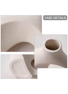 Emarald Emarald Modern Ceramic Aesthetic Vase Home Decor Set of 2 Table Decoration Flower Vase for Living Room, Bedroom, and Office Scandinavian Style Decorative Vases with Elegant Design Ideal for Home and Office Décor  - Image 5
