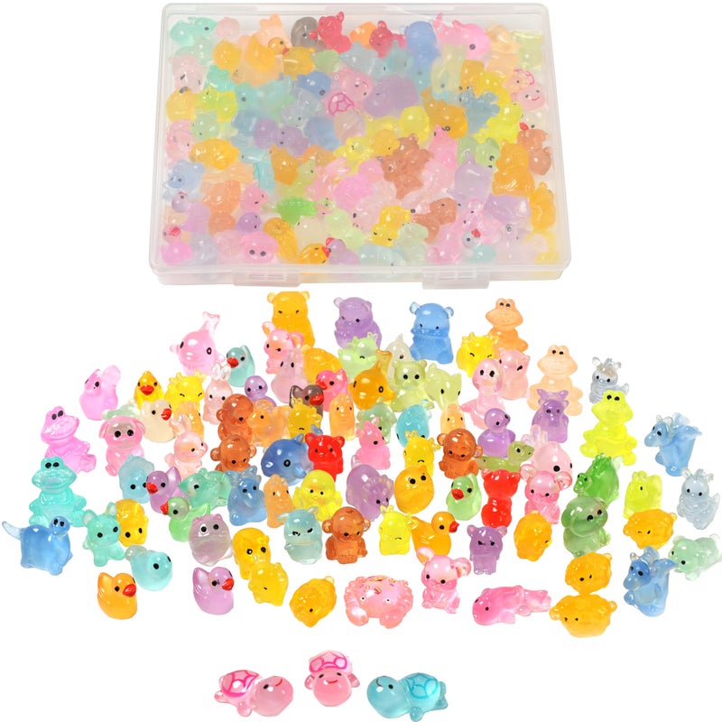 Damyda Mini Resin Ducks Tiny Animals Various Small Animals Dog, Rabbit, Turtle, Chick, Bird Glow in The Dark for Garden Micro Landscape Potted Dollhouse Decorï¼ˆRandom Styleï¼‰ - Image 1