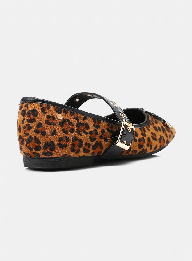 Dejavu Shoes WAH-DVTX-009 Print Mary Jane Flats with Buckle Strap For Women - Image 3