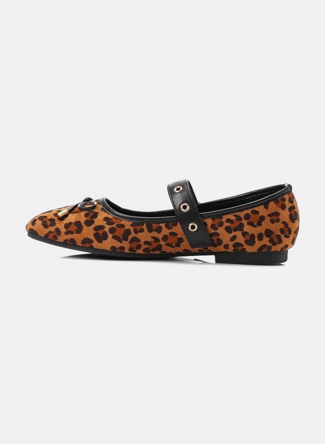 Dejavu Shoes WAH-DVTX-009 Print Mary Jane Flats with Buckle Strap For Women - Image 4
