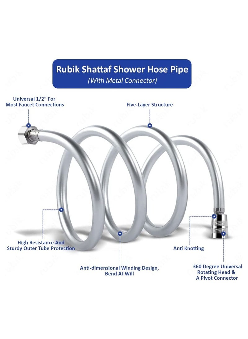 Rubik Shower Hose Pipe 2M PVC Flex Anti Twist Heat Resistance Universal Replacement Kink and Leak Proof (2 Meter) - Image 2