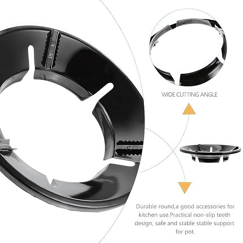 YourVendor YourVendor Gas Saver Burner Stand Gas Chula Burner Gas Saver Stand Jali Ring Fire Windproof Energy Saving Gas Chula Support Stand 4 Legs Supported For Indian Gas 07Mm Pack Of 2 Black Metal  - Image 2