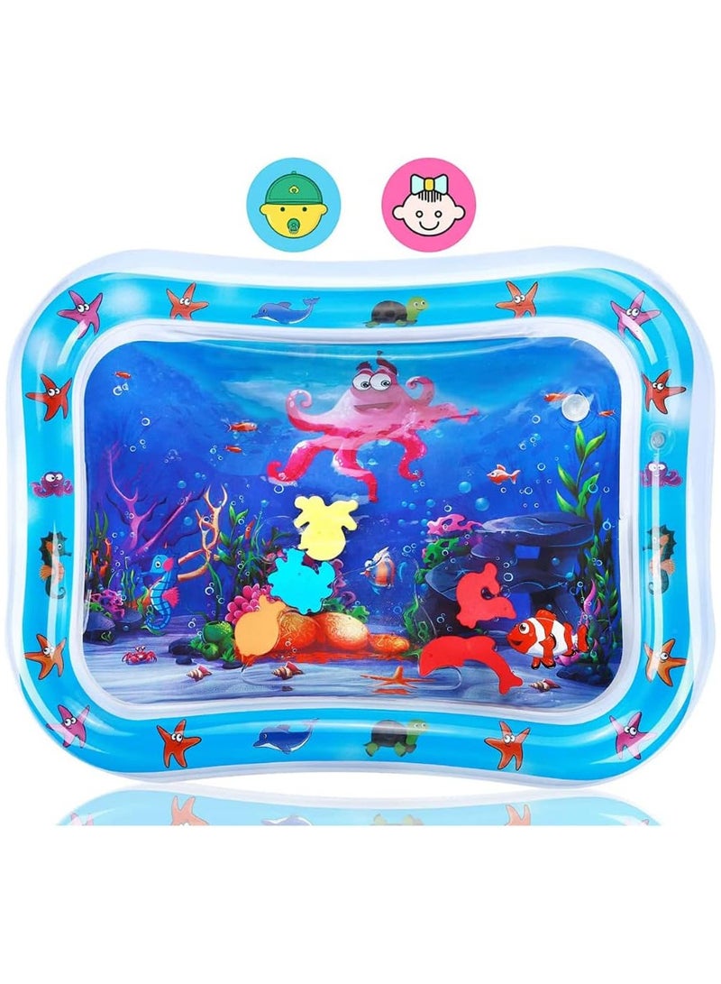 70*50cm Baby Tummy Time Water Mat, Excellent Activity Center to Promote Baby's Play and Sensory Play, Visual Stimulation Baby Play Mat for Boys and Girls (Rectangle Shape) - Image 1