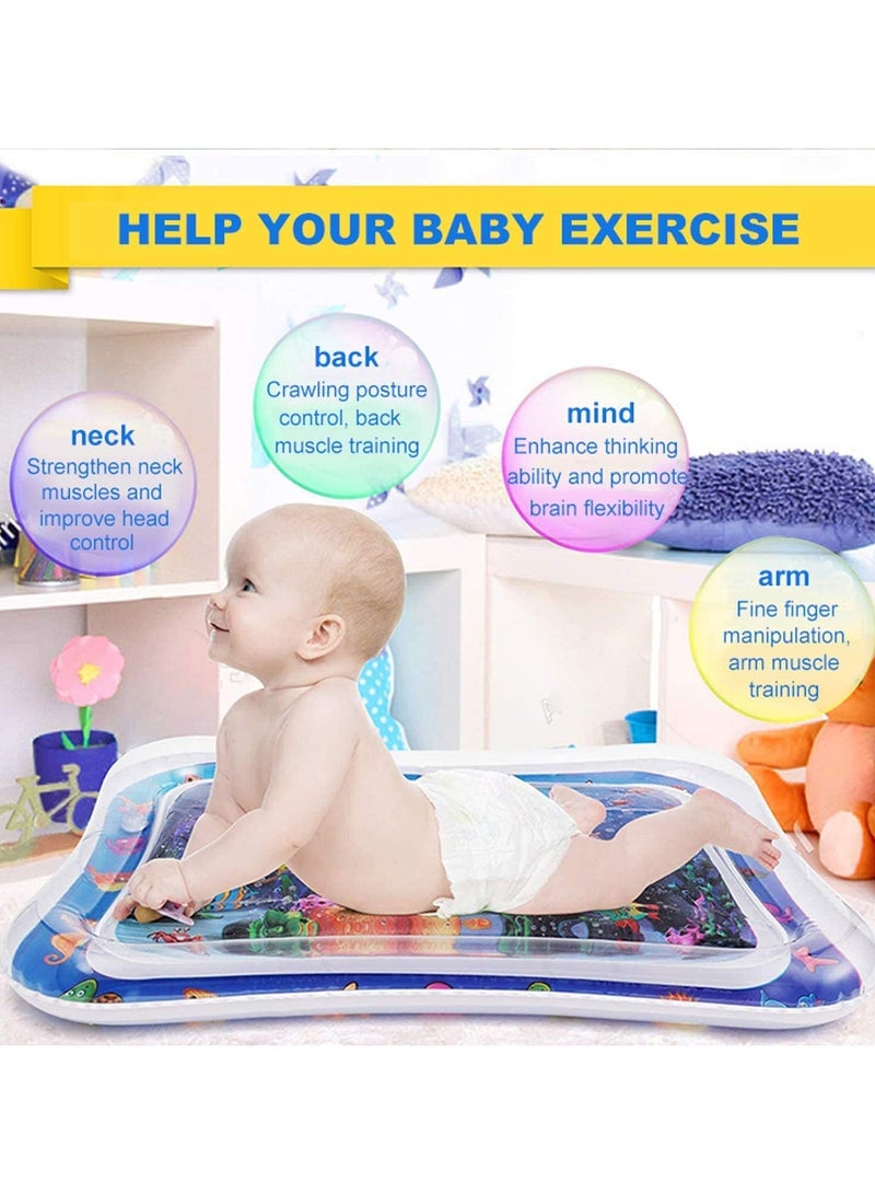 70*50cm Baby Tummy Time Water Mat, Excellent Activity Center to Promote Baby's Play and Sensory Play, Visual Stimulation Baby Play Mat for Boys and Girls (Rectangle Shape) - Image 3