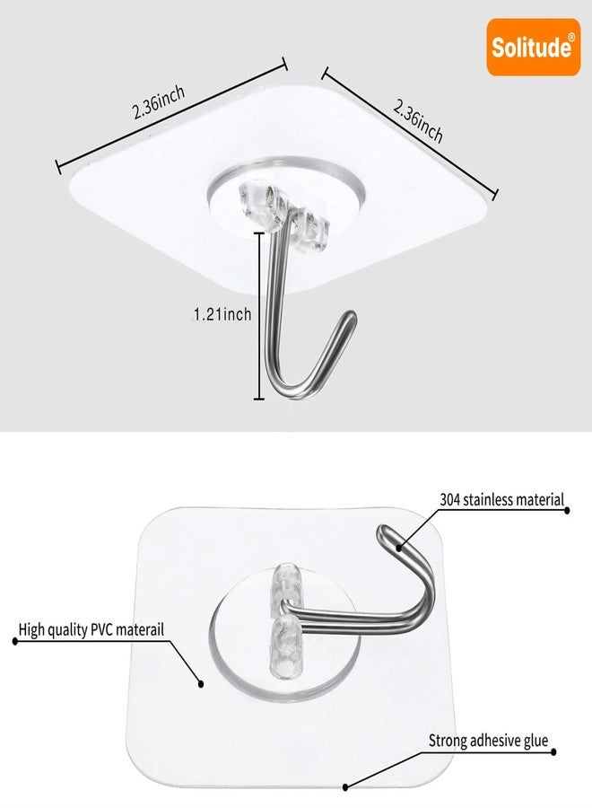 Solitude 20 Pcs Wall Hooks for Hanging Strong Hooks for Wall Without Drilling, Wall Hangings Hooks Adhesive/Wall Hanger for Clothes/Wall Hook, Clips, Sticker for Cloth Hangers - Image 3