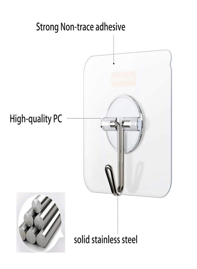 Solitude 20 Pcs Wall Hooks for Hanging Strong Hooks for Wall Without Drilling, Wall Hangings Hooks Adhesive/Wall Hanger for Clothes/Wall Hook, Clips, Sticker for Cloth Hangers - Image 2