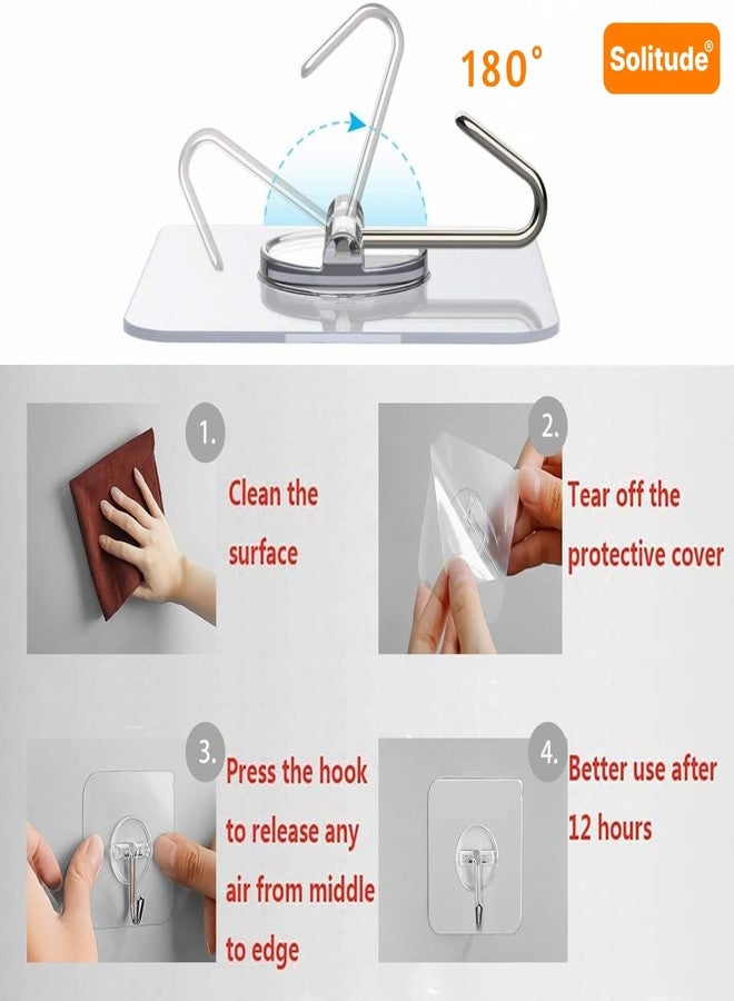 Solitude 20 Pcs Wall Hooks for Hanging Strong Hooks for Wall Without Drilling, Wall Hangings Hooks Adhesive/Wall Hanger for Clothes/Wall Hook, Clips, Sticker for Cloth Hangers - Image 5