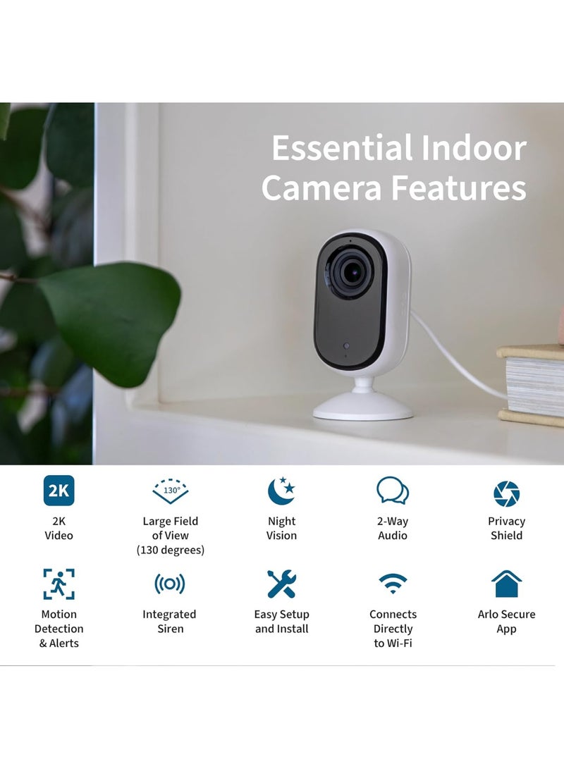 ARLO كاميرا أمان أرلو الأساسية 2K | داخلية فقط | الجيل الثاني | مراقبة الأطفال وكاميرا الحيوانات الأليفة | لاسلكية مع ضوء كشاف، صوت ثنائي الاتجاه، رؤية ليلية ملونة، بث مباشر، تفعيل الحركة، بيضاء، 2 كاميرات - Image 5