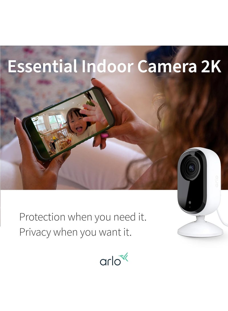 ARLO كاميرا أمان أرلو الأساسية 2K | داخلية فقط | الجيل الثاني | مراقبة الأطفال وكاميرا الحيوانات الأليفة | لاسلكية مع ضوء كشاف، صوت ثنائي الاتجاه، رؤية ليلية ملونة، بث مباشر، تفعيل الحركة، بيضاء، 2 كاميرات - Image 2
