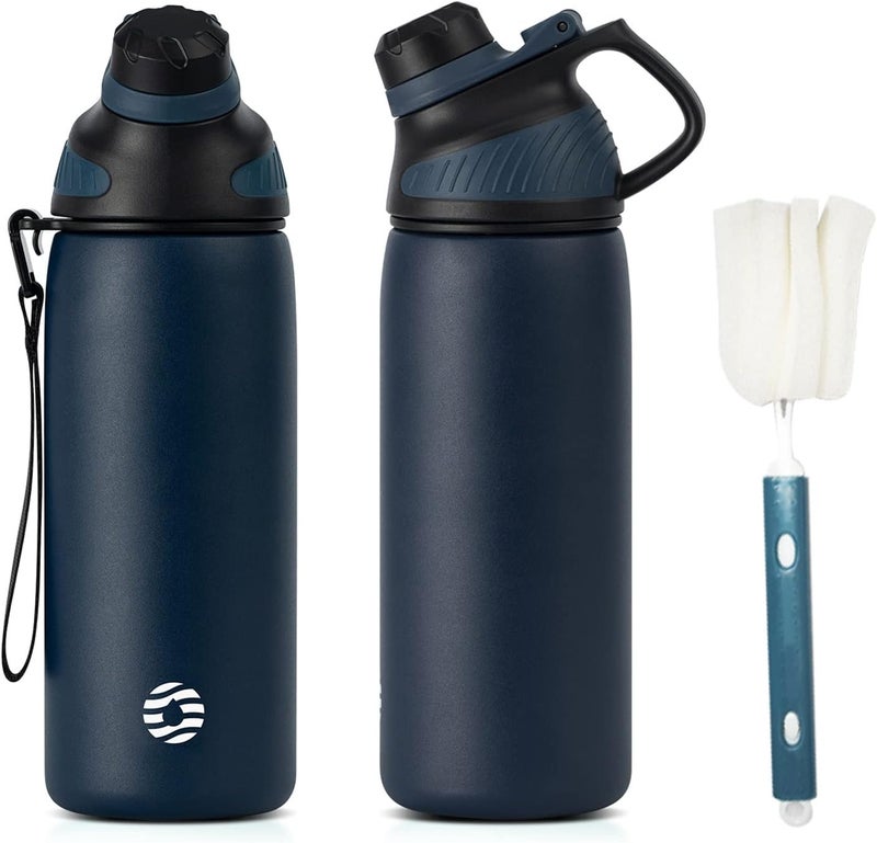 FjBottle Stainless Steel Water Bottle 600ml/800ml/1L/1.5L with Magnetic Lid, BPA Free Insulated Water Bottle, Sports Metal Water Bottle Hot&Cold Drinks Vacuum Flask Leak-Proof for Gym, Work, Travel - Image 1