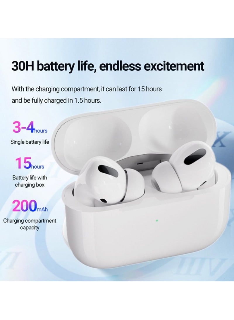 Wireless Earbuds Bluetooth 5.3 Headphones Noise Cancelling Air Buds Pods 3D Stereo Ear pods in-Ear Ear Buds with Deep Bass Earphones Sport Headsets for Android/Samsung/Apple iPhone White - Image 3