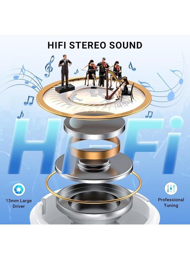 Wireless Earbuds Bluetooth 5.3 Headphones Noise Cancelling Air Buds Pods 3D Stereo Ear pods in-Ear Ear Buds with Deep Bass Earphones Sport Headsets for Android/Samsung/Apple iPhone White - Image 4