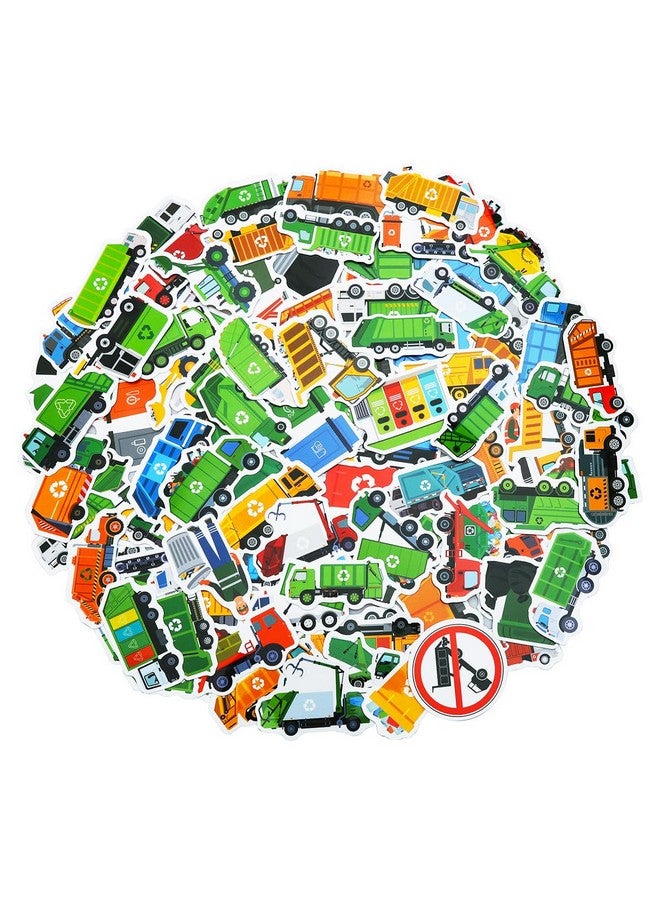 Cleverplay 100 Pack Garbage Truck Stickers, Garbage Truck Party Favors, Birthday Decorations - Image 1
