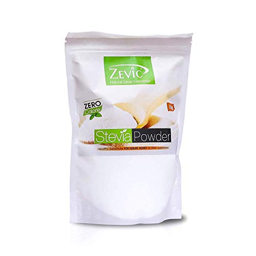 Zevic Stevia Sugar Free | Zero Calories Stevia Powder | Vegan & Keto | 100% Natural Sweetener Powder | Natural Sugar Substitute | Diabetic Friendly Sugarfree Sweetener - 1kg - Image 1