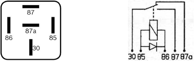 Bosch 0332209152 Mini Relay 12V 30A with Diode, IP5K4, 5 Pin - Image 3