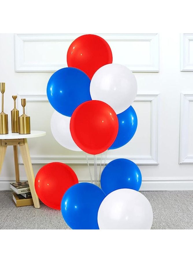 Boxwoods 100 Pcs Of Red Blue White Latex Balloons for Patriotic Theme, Super Hero Birthday, Independence Day And Graduation Party Decorations - Image 3