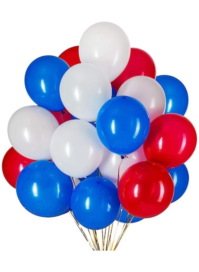 Boxwoods 100 Pcs Of Red Blue White Latex Balloons for Patriotic Theme, Super Hero Birthday, Independence Day And Graduation Party Decorations - Image 4