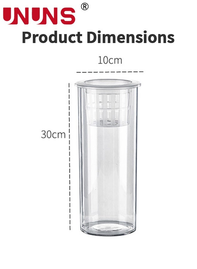 UNUNS Fish Tank,2pcs Acrylic Fish Tank with Hydroponic Planter Basket,Desktop Ecological Tank,Straight Fish Tank for Office and Home Desk Decoration Display,10x30cm - Image 5