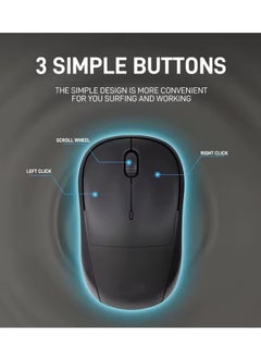 Generic POINT PT-325 Wireless Mouse - 2.4 GHz Technology - Ergonomic Design - 1200 DPI Precision - 15M Range-BLACK  - Image 4