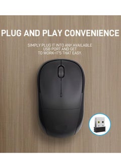 Generic POINT PT-325 Wireless Mouse - 2.4 GHz Technology - Ergonomic Design - 1200 DPI Precision - 15M Range-BLACK  - Image 5