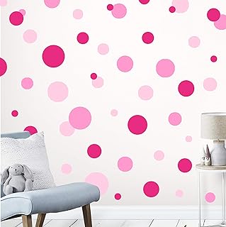 Create-A-Mural Pastel Polka Dot Wall Decals -Girls Room Decor Stickers Living Room Bedroom, Bathroom, Playroom, Baby - Image 1